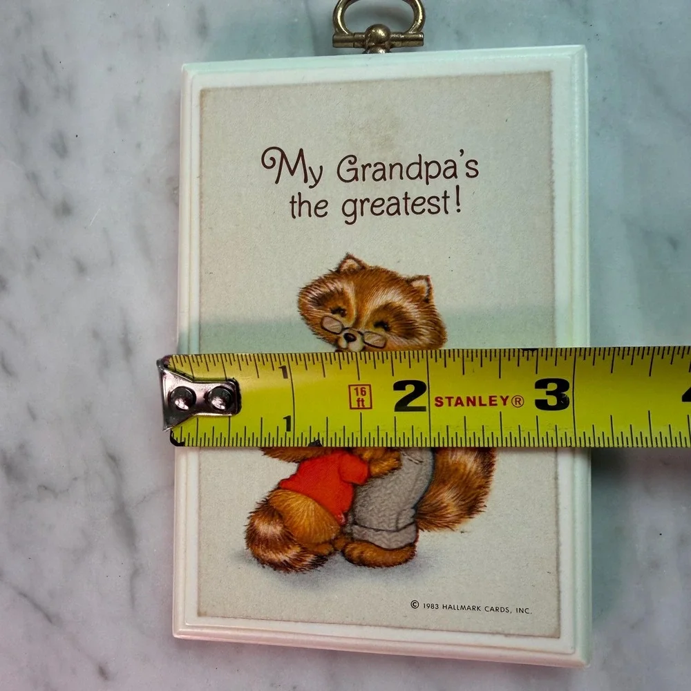 VTG 1983 Grandpa Gift‎ Hallmark Plaque Raccoon Wall Decor Grandfather Keepsake